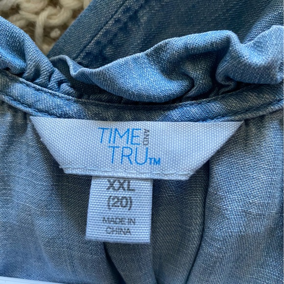 Time & Tru Sleeveless Chambray Shirt Plus Size XXL (20) - Picture 10 of 12